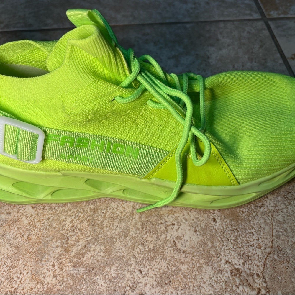 Neon Green Athletic Sneakers - Picture 2 of 4